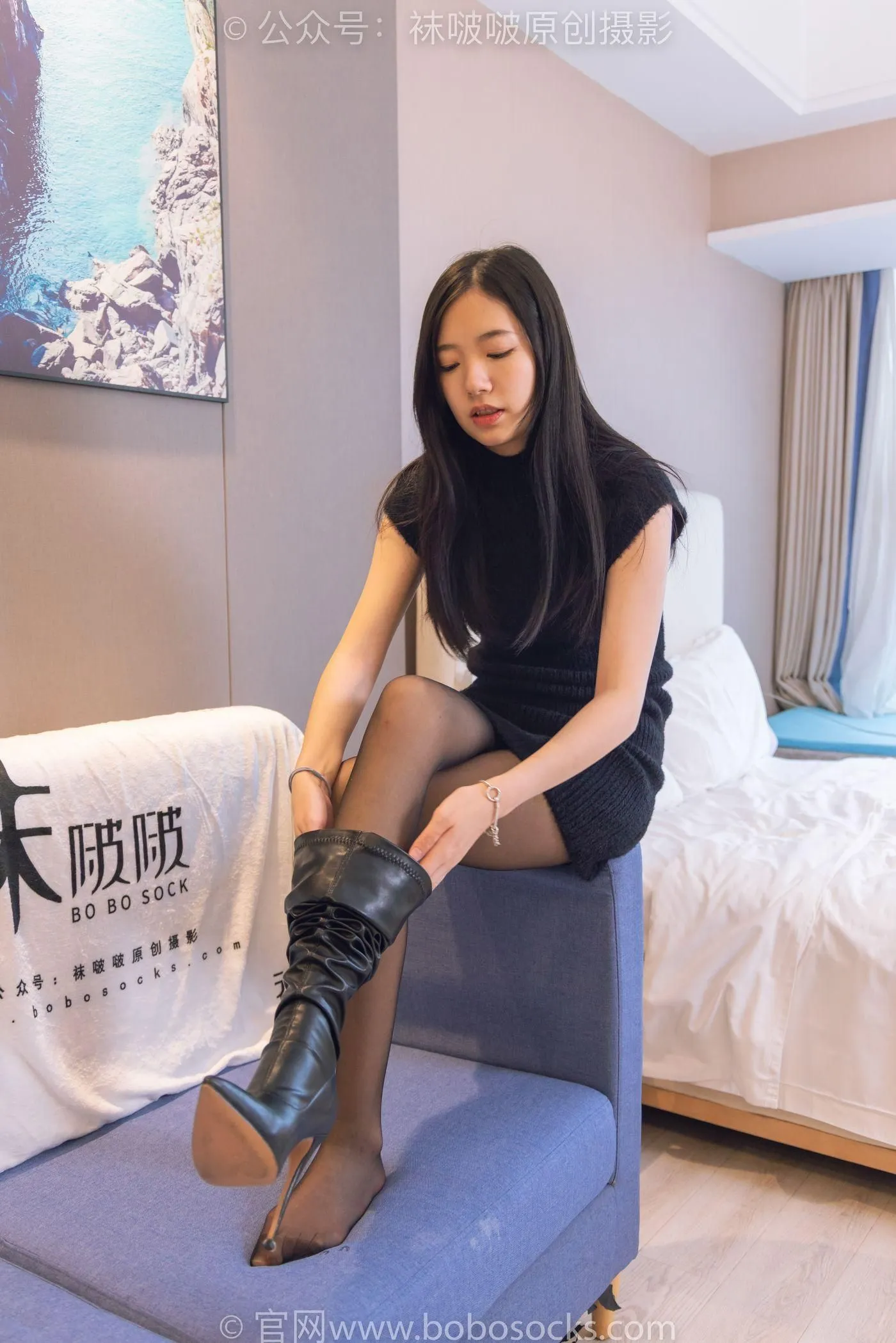 [BoBoSocks袜啵啵]NO.194 小甜豆-高跟长靴、凉鞋、黑丝、裸足 [140P]插图2